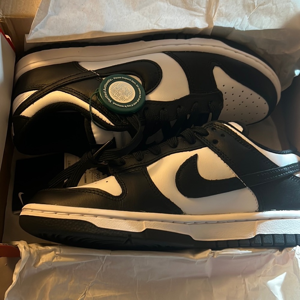 Brand new women Nike dunk low “pandas”. All